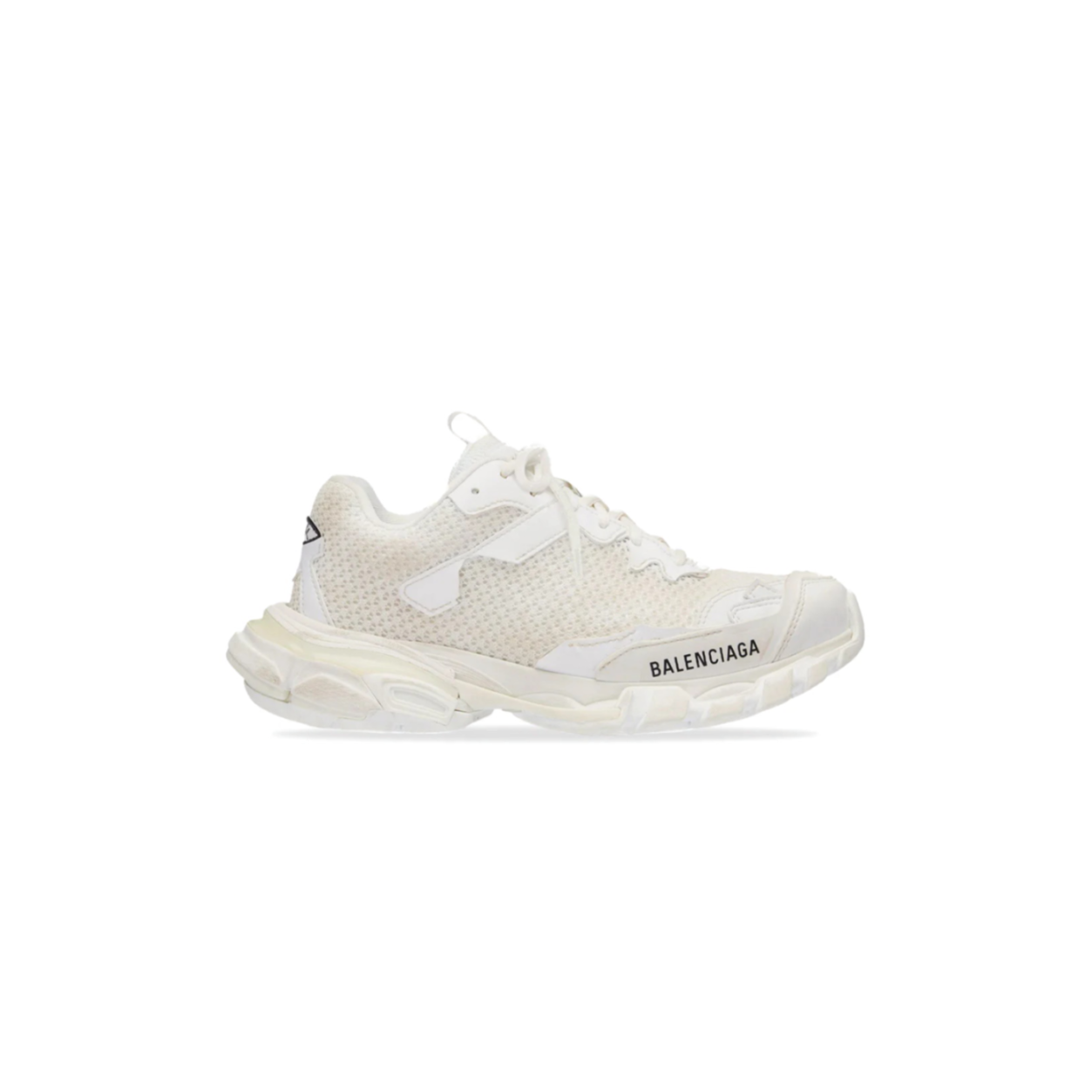 BALENCIAGA TRACK.3 MESH AND NYLON WHITE LOW TOP SNEAKER 700873W3RF19010